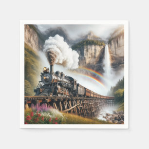  stoomlocomotief op een trestle servet