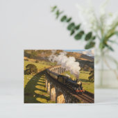 Stoomlocomotief op Viaduct Briefkaart (Staand voorkant)