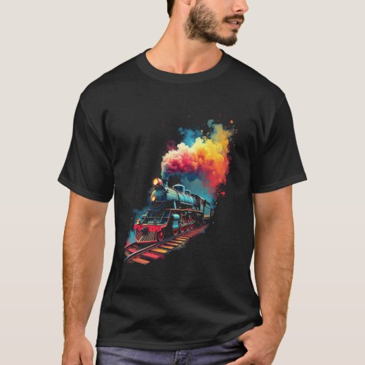 Stoomlocomotief retro art t-shirt (Voorkant)