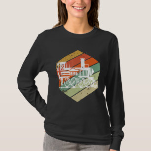 Stoomlocomotief Retro Ik hou van Treinen Spoorweg T-shirt