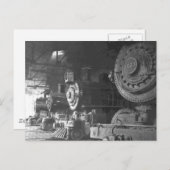  stoomlocomotief Roundhouse Briefkaart (Voorkant / Achterkant)