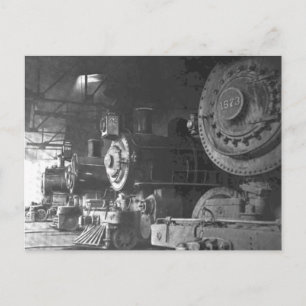  stoomlocomotief Roundhouse Briefkaart