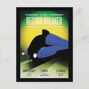  stoomlocomotief snelheidsrecord Briefkaart