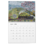 Stoomlocomotief traint seizoensgebonden kunst kalender (Mar 2026)