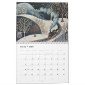 Stoomlocomotief traint seizoensgebonden kunst kalender (Jan 2026)