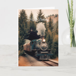Stoomlocomotief Trein Gelukkige Verjaardag Kaart