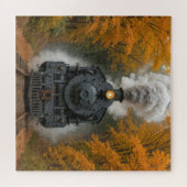 Stoomlocomotief Trein In Herfst Bos Legpuzzel (Horizontaal)