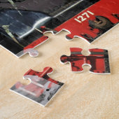 Stoomlocomotief/trein in winterpuzzel legpuzzel (Zijkant)