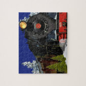 Stoomlocomotief/trein in winterpuzzel legpuzzel (Verticaal)