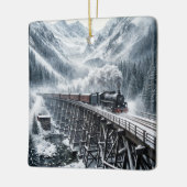 Stoomlocomotief trein op een berg Trestle Keramisch Ornament (Links)