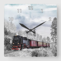 Stoomlocomotief trein reizen door de sneeuw
