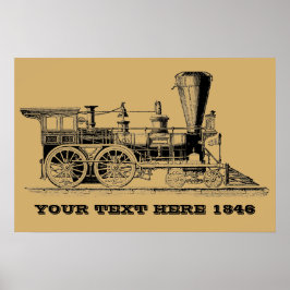 Stoomlocomotief Trein uit het Victoriaans Tijdperk Poster