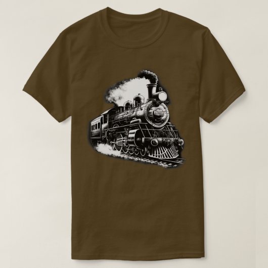  stoomlocomotief treinliefhebbers t-shirt (Design voorkant)