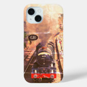  stoomlocomotief, uw monogram Case-Mate iPhone case (Achterkant)
