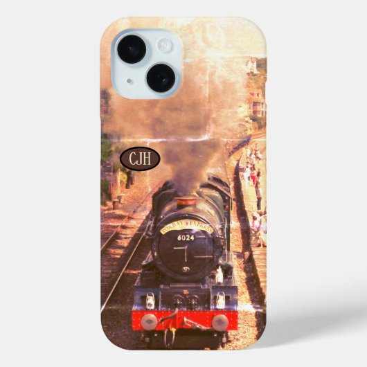 stoomlocomotief, uw monogram Case-Mate iPhone case (Achterkant)