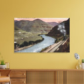 Stoomlocomotieven op spoor canvas afdruk (Insitu (Woonkamer))