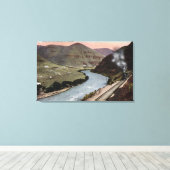 Stoomlocomotieven op spoor canvas afdruk (Insitu (Houten vloer))