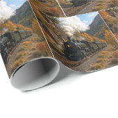 stoommachine in een herfstvallei cadeaupapier (Rol Hoek)