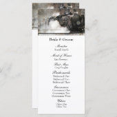  stoommachine locomotief bruiloft programma programmakaart (Voorkant / Achterkant)