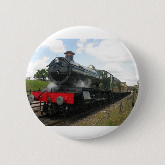  stoommachine, oude trein ronde button 5,7 cm (Voorkant)