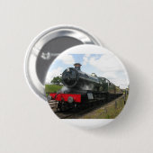  stoommachine, oude trein ronde button 5,7 cm (Voorkant /achterkant)