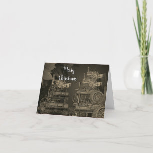 STOOMMOTOR BOERDERIJ TRACTOR TRACTIEMOTOR 1889 FEESTDAGEN KAART