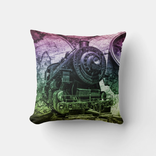 -stoommotor-locomotief kussen (Voorkant)