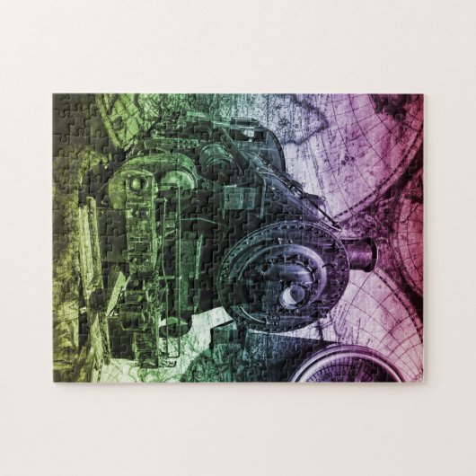 -stoommotor-locomotief legpuzzel (Horizontaal)