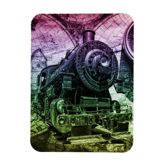 -stoommotor-locomotief magneet (Verticaal)