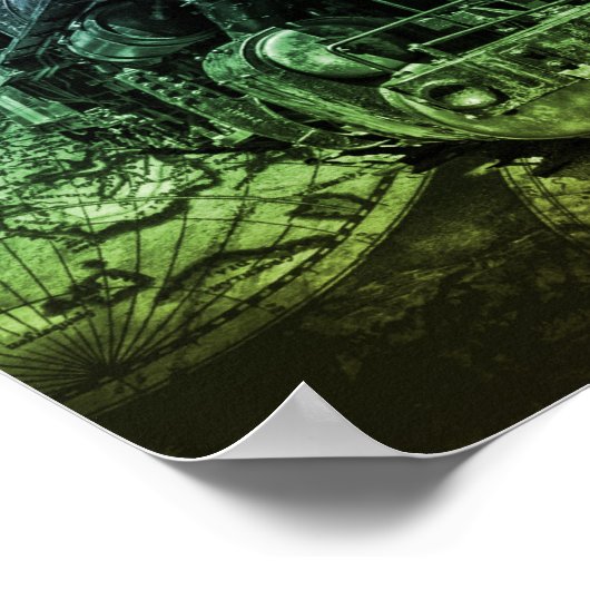 -stoommotor-locomotief poster (Hoek)