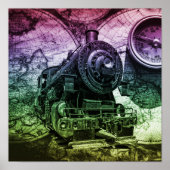 -stoommotor-locomotief poster (Voorkant)