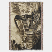  stoommotor locomotief Sepia Deken (Voorkant Verticaal)