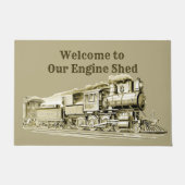  stoommotor locomotief Sepia Deurmat (Voorkant)