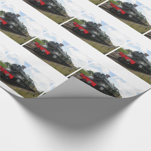  stoommotor, trein cadeaupapier (Hoek)