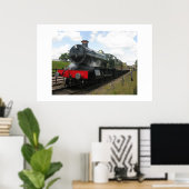 stoommotor, trein poster (Thuiskantoor)