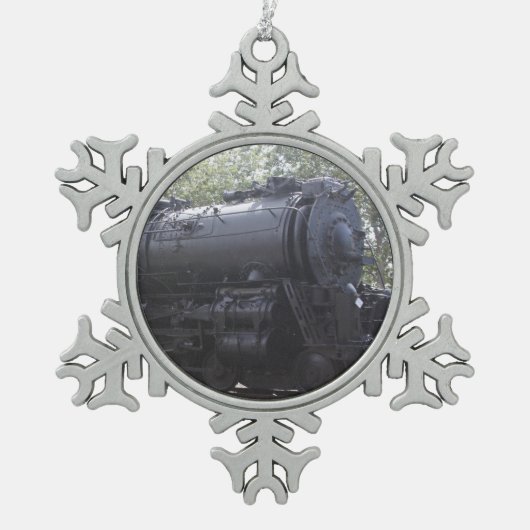Stoommotor trein tin sneeuwvlok ornament (Voorkant)