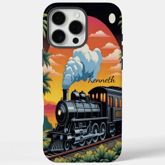 Stoommotor trein zonsondergang Case-Mate iPhone case (Achterkant)