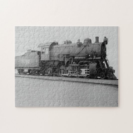  stoommotortrein Mikado Black White Legpuzzel (Horizontaal)