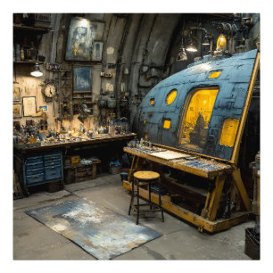 Stoompunk Artiest Onderzeeboot Studio Chaos Foto Afdruk