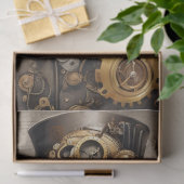 Stoompunk Gouden Doodle: Whimsische Decoupage Tissuepapier (Geschenk)