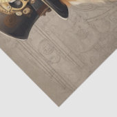 Stoompunk Gouden Doodle: Whimsische Decoupage Tissuepapier (Detail)