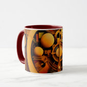 StoomPunk Gouden Mechanisme Abstract Mok (Voorkant links)