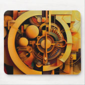 StoomPunk Gouden Mechanisme Abstract Muismat (Voorkant)