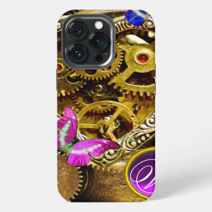 STOOMPUNK HART, TANDWIELEN, EDELGESTEENTEN, VLINDE iPhone 13 PRO HOESJE