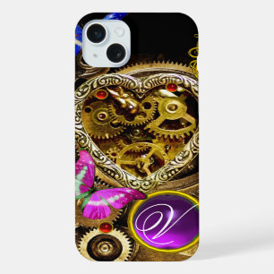 STOOMPUNK HART,TANDWIELEN,EDELSTENEN,VLINDERS MONO iPhone 15 PLUS CASE