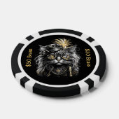 Stoompunk kat speelt met koperen pret poker chips (Enkel)