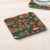 stoompunk kerst ornament coaster bier onderzetter (Linkerzijde)
