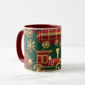 stoompunk kerst ornamenten koffiemok mok (Voorkant links)