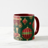 stoompunk kerst ornamenten koffiemok mok (Voorkant rechts)