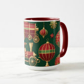 stoompunk kerst ornamenten koffiemok mok (Voorkant rechts)